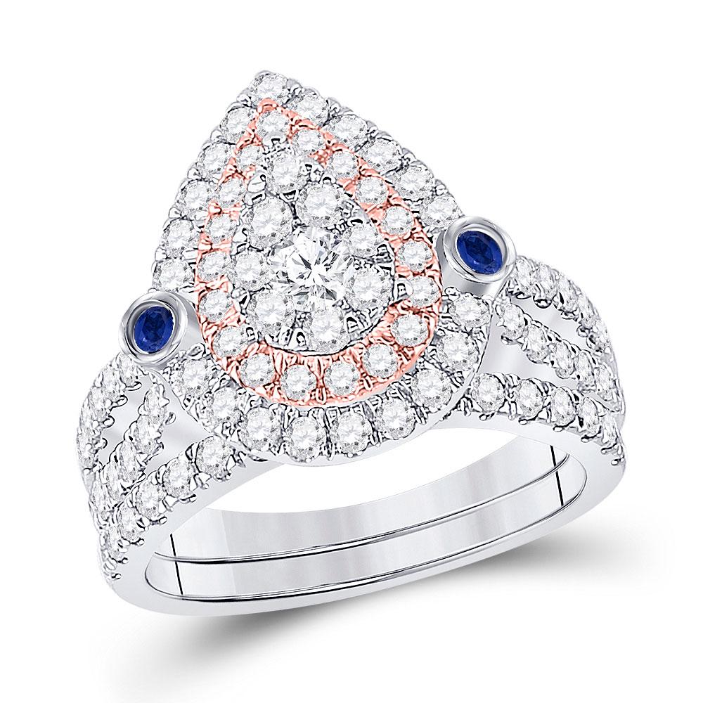 10kt Two-tone Gold Round Diamond Bridal Wedding Ring: 10kt Two-tone Gold Round Diamond Bridal Wedding Ring Band Set 1-1/2 Cttw Manufacturer's Suggested Retail Price: $ 4410.00