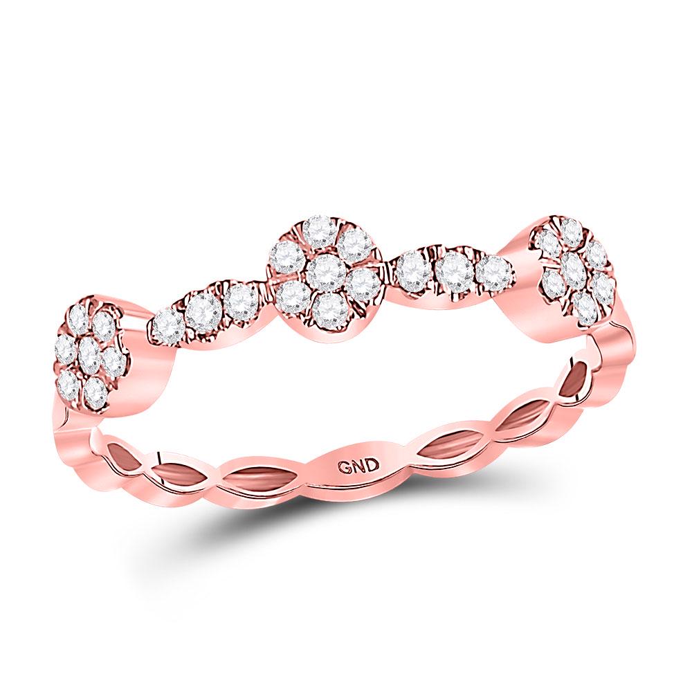 10kt Rose Gold Womens Round Diamond Circle Stackable: 10kt Rose Gold Womens Round Diamond Circle Stackable Band Ring 1/4 Cttw Manufacturer's Suggested Retail Price: $ 940.00