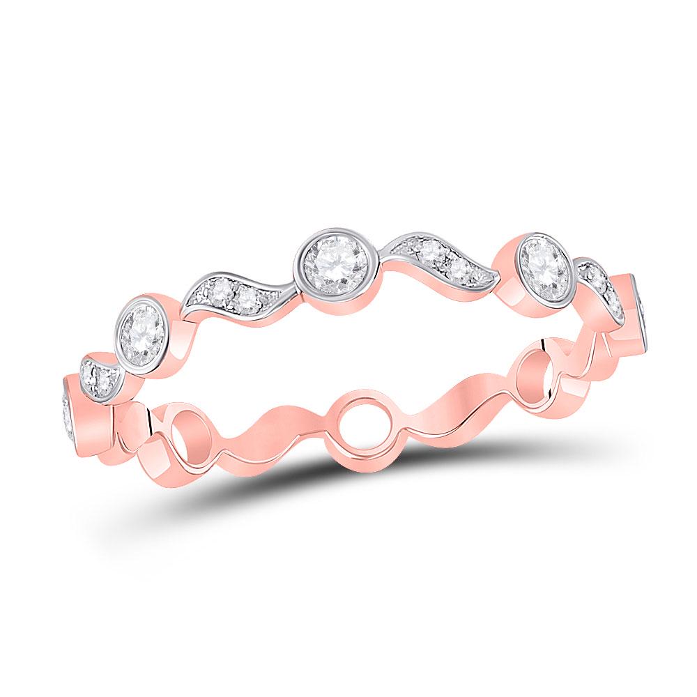 10kt Rose Gold Womens Round Diamond Stackable Band Ring: 10kt Rose Gold Womens Round Diamond Stackable Band Ring 1/4 Cttw Manufacturer's Suggested Retail Price: $ 1060.00