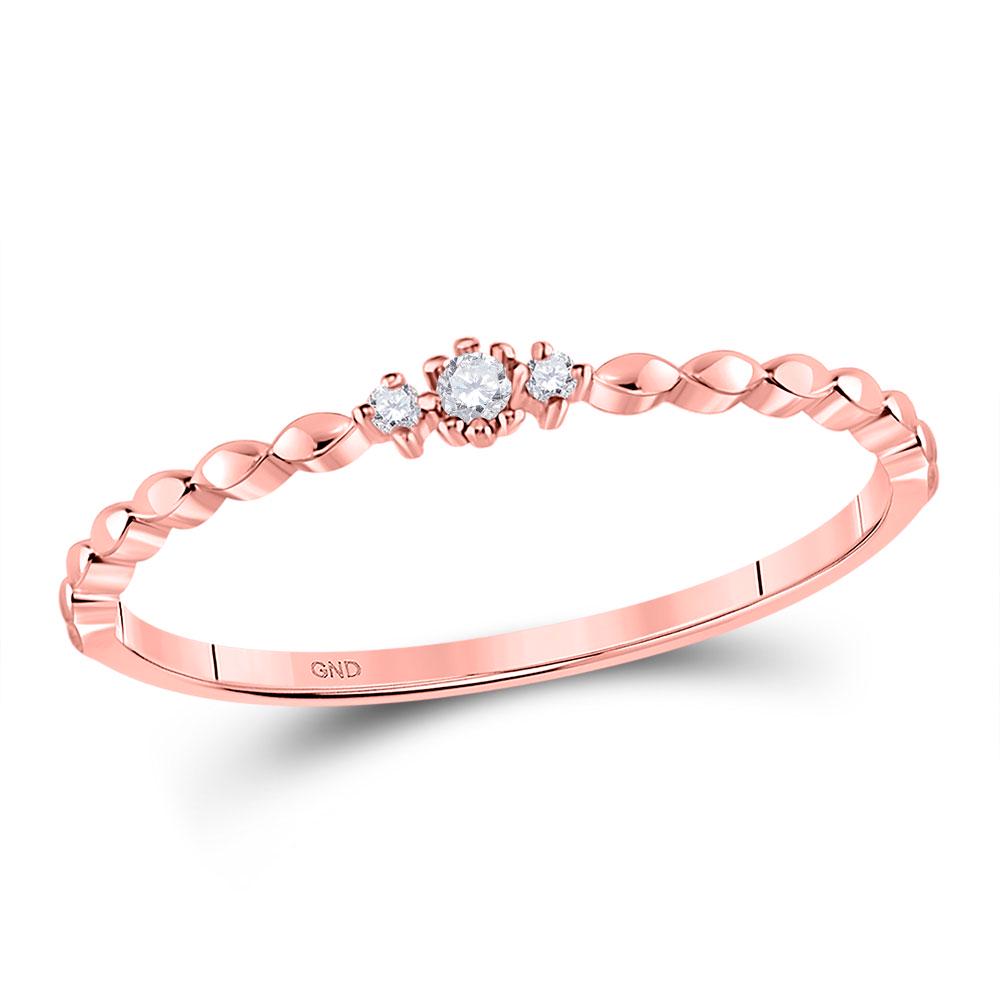 10kt Rose Gold Womens Round Diamond Stackable Band Ring: 10kt Rose Gold Womens Round Diamond Stackable Band Ring .03 Cttw Manufacturer's Suggested Retail Price: $ 290.00
