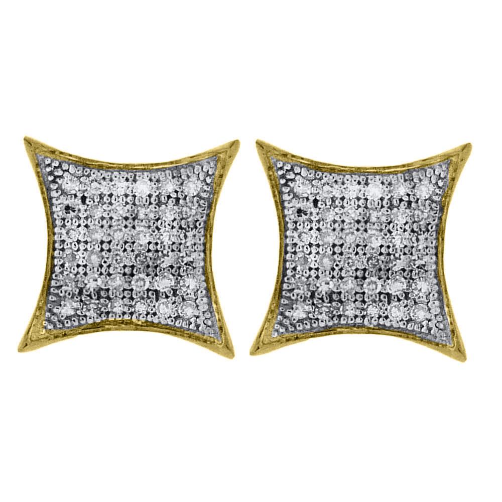 10kt Yellow Gold Womens Round Diamond Square Kite: 10kt Yellow Gold Womens Round Diamond Square Kite Cluster Earrings 1/4 Cttw Manufacturer's Suggested Retail Price: $ 800.00
