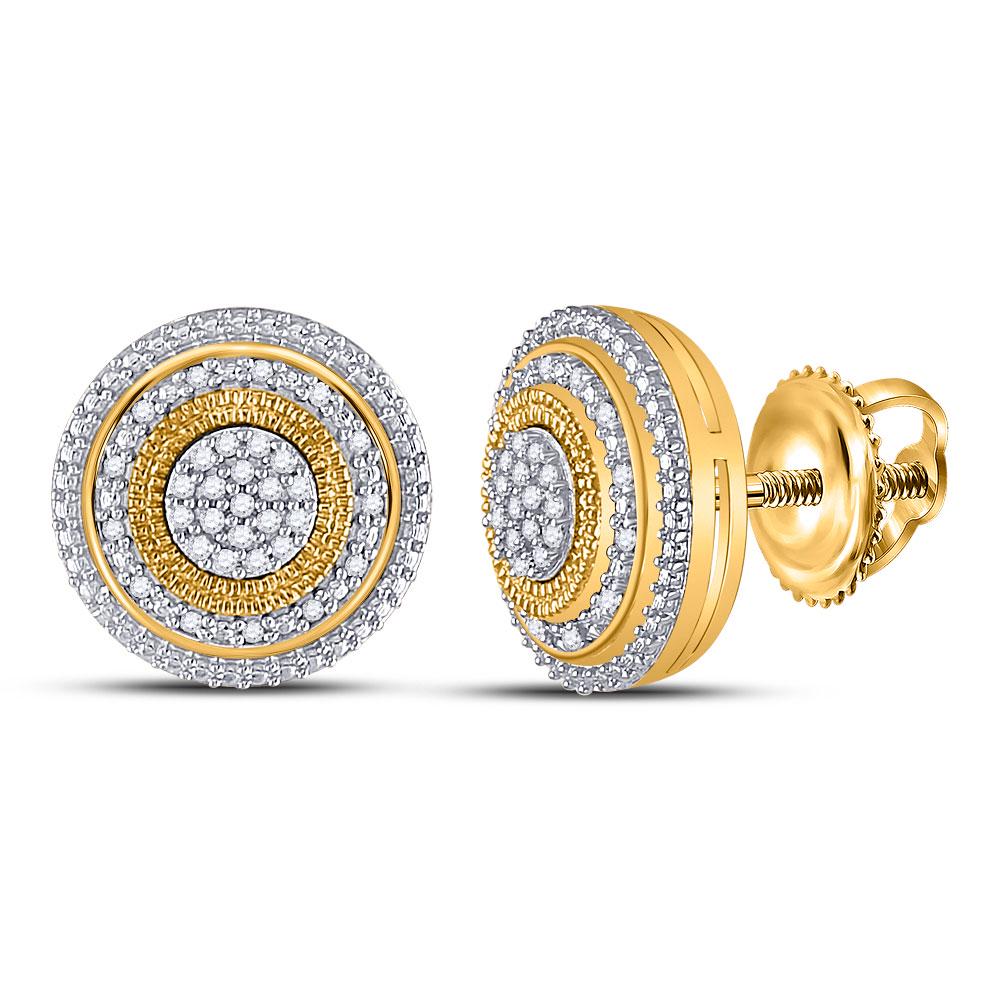 10kt Yellow Gold Womens Round Diamond Concentric Circle: 10kt Yellow Gold Womens Round Diamond Concentric Circle Cluster Earrings 1/6 Cttw Manufacturer's Suggested Retail Price: $ 1180.00