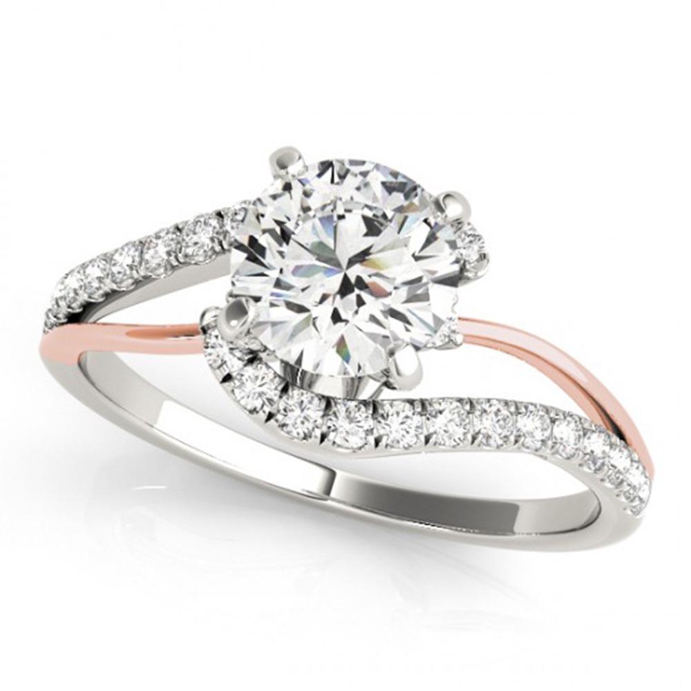Natural 0.85 ctw Diamond Bypass Solitaire Ring 14k: Natural 0.85 ctw Diamond Bypass Solitaire Ring 14k 2Tone Gold Manufacturer's Suggested Retail Price: $4900.00 Item: Diamond Wedding Ring Total Gem weight: 0.85 carats Metal: Solid 14k White & Rose Gol