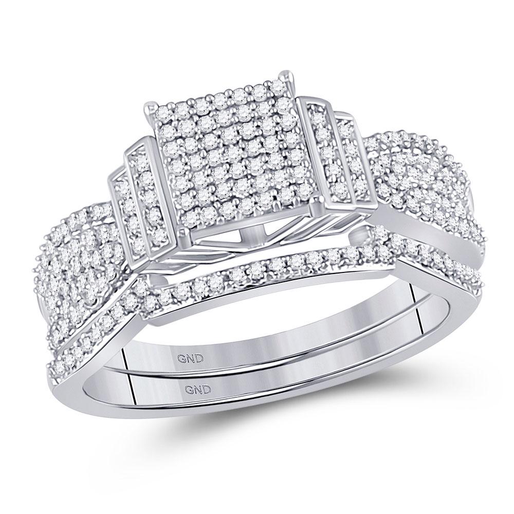 10kt White Gold Round Diamond Bridal Wedding Ring Band: 10kt White Gold Round Diamond Bridal Wedding Ring Band Set 1/4 Cttw Manufacturer's Suggested Retail Price: $ 1350.00