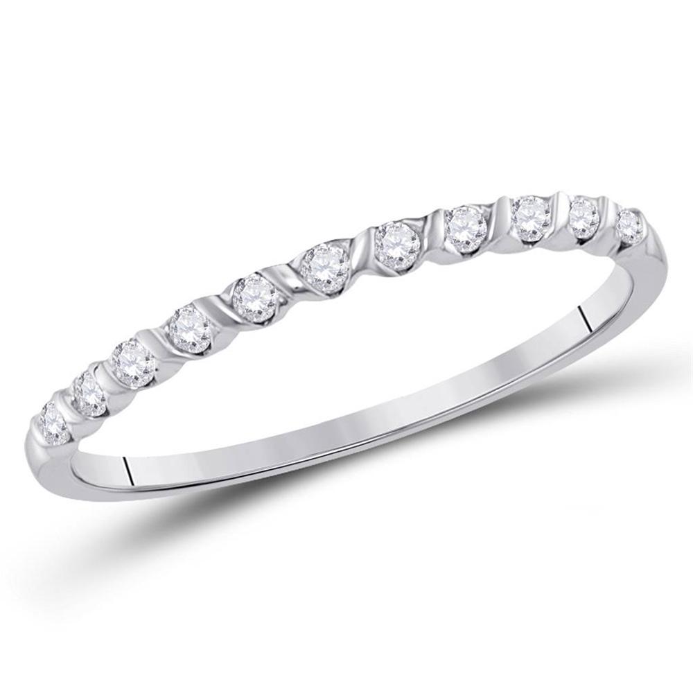 10kt White Gold Womens Round Diamond Single Row: 10kt White Gold Womens Round Diamond Single Row Stackable Band Ring 1/6 Cttw Manufacturer's Suggested Retail Price: $ 530.00