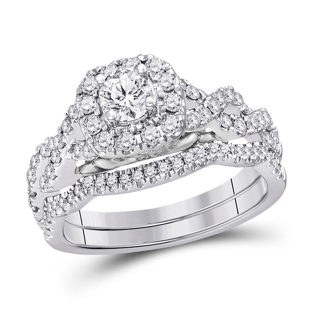 14kt White Gold Round Diamond Bridal Wedding Ring Band: 14kt White Gold Round Diamond Bridal Wedding Ring Band Set 1 Cttw Manufacturer's Suggested Retail Price: $ 5880.00