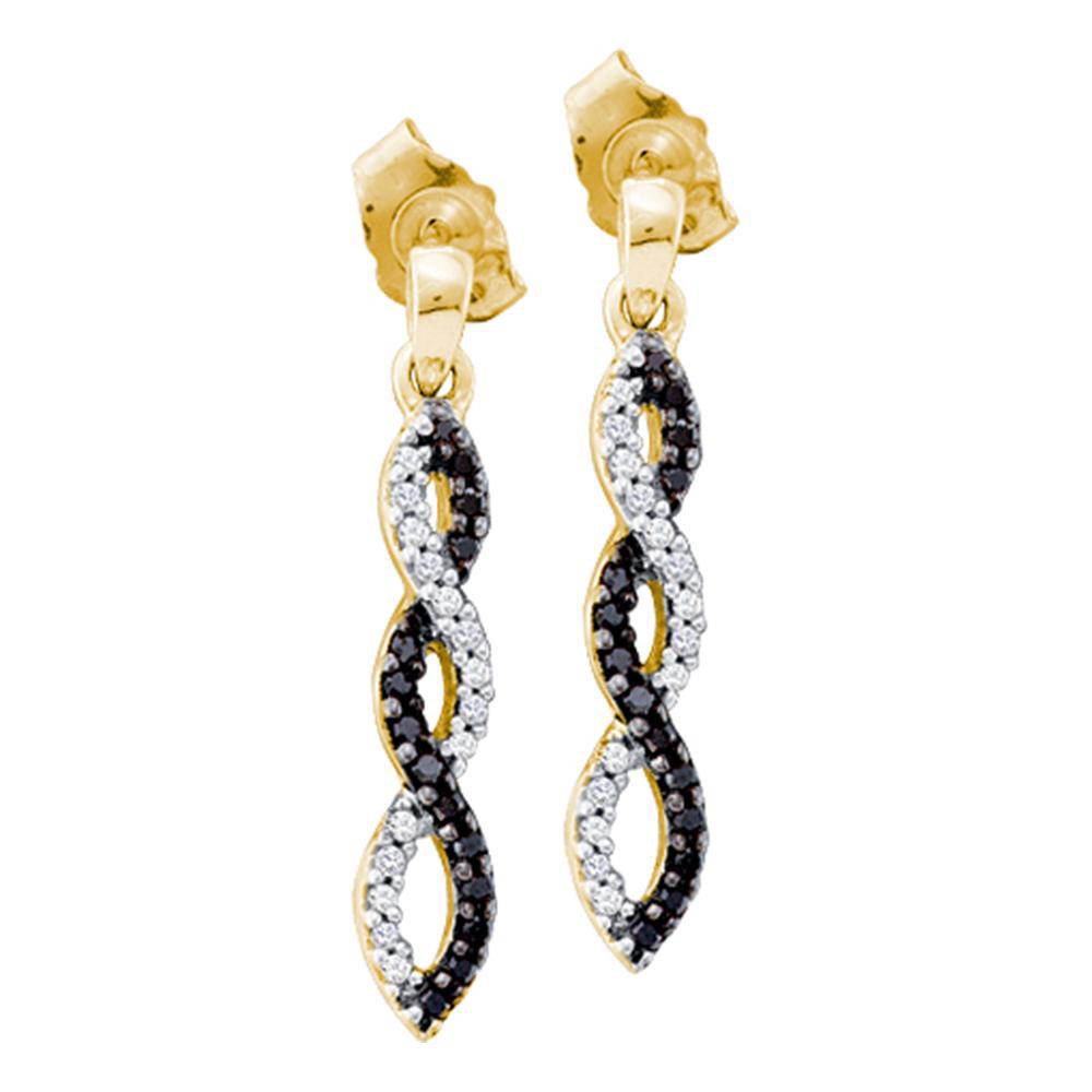 14kt Yellow Gold Womens Round Black Color Enhanced: 14kt Yellow Gold Womens Round Black Color Enhanced Diamond Twist Dangle Earrings 1/6 Cttw Manufacturer's Ref. No.: 66706 Manufacturer's Suggested Retail Price: $ 880.00
