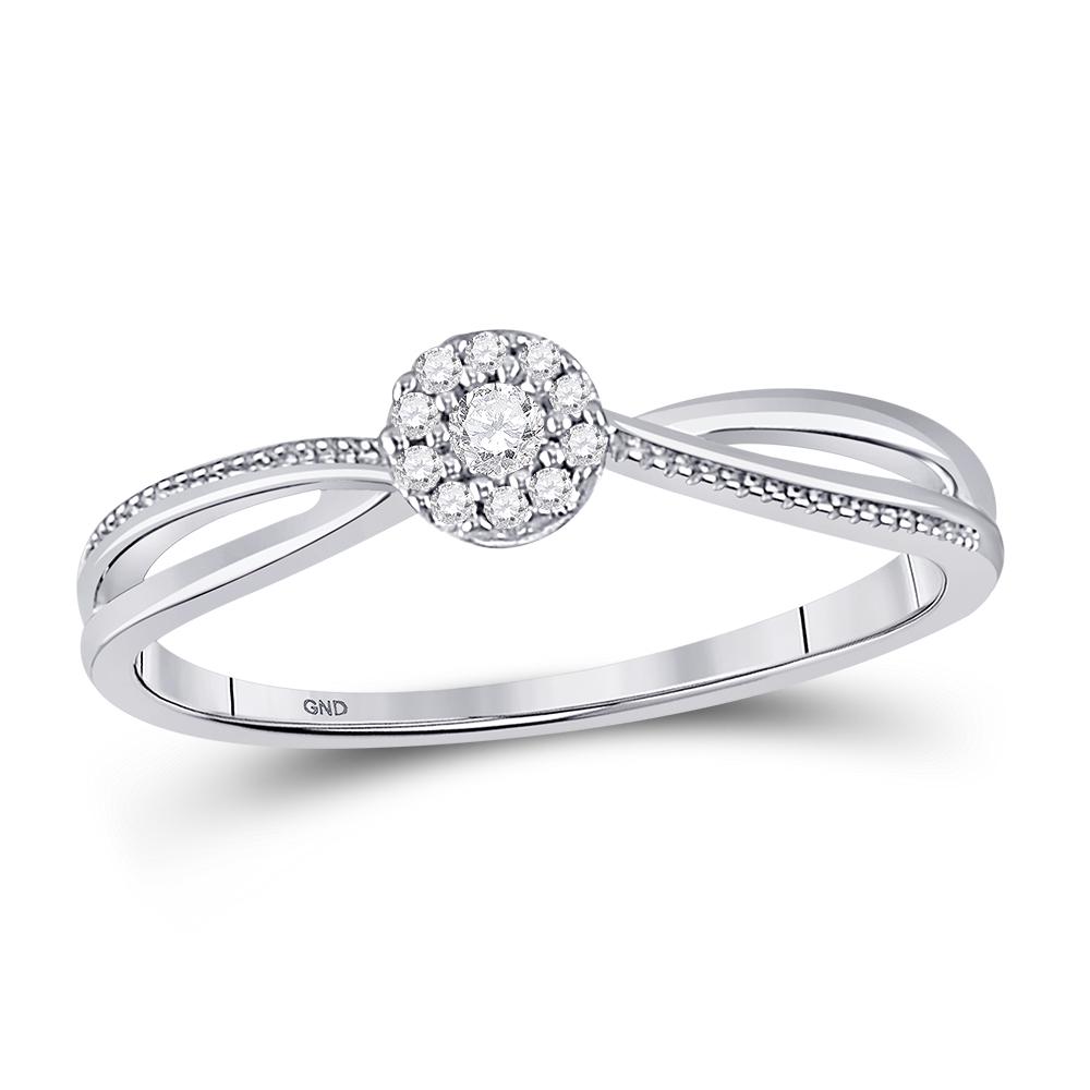 10kt White Gold Womens Round Diamond Solitaire Promise: 10kt White Gold Womens Round Diamond Solitaire Promise Ring 1/10 Cttw Manufacturer's Ref. No.: 149945 Manufacturer's Suggested Retail Price: $ 650.00