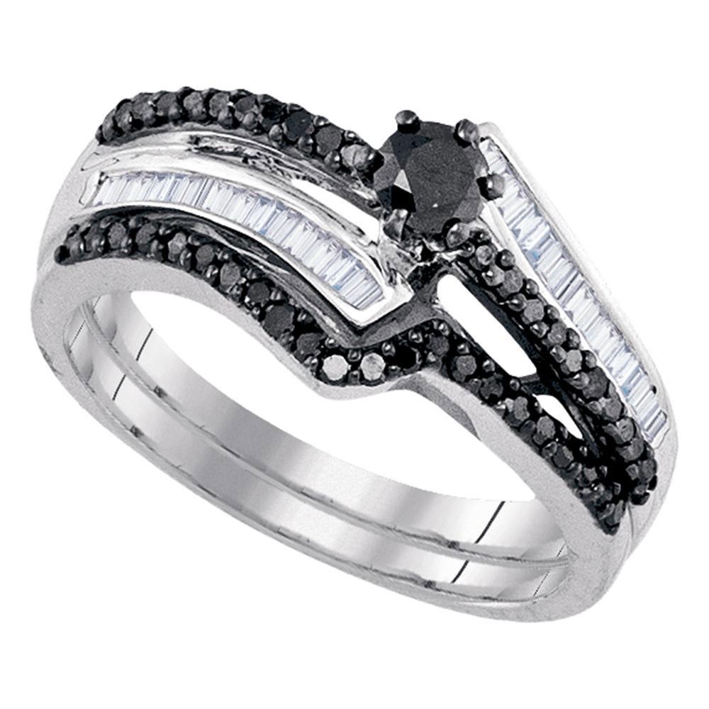 Sterling Silver Womens Round Black Color Enhanced: Sterling Silver Womens Round Black Color Enhanced Diamond Bridal Wedding Ring Set 3/4 Cttw Manufacturer's Ref. No.: 83512 Manufacturer's Suggested Retail Price: $ 590.00