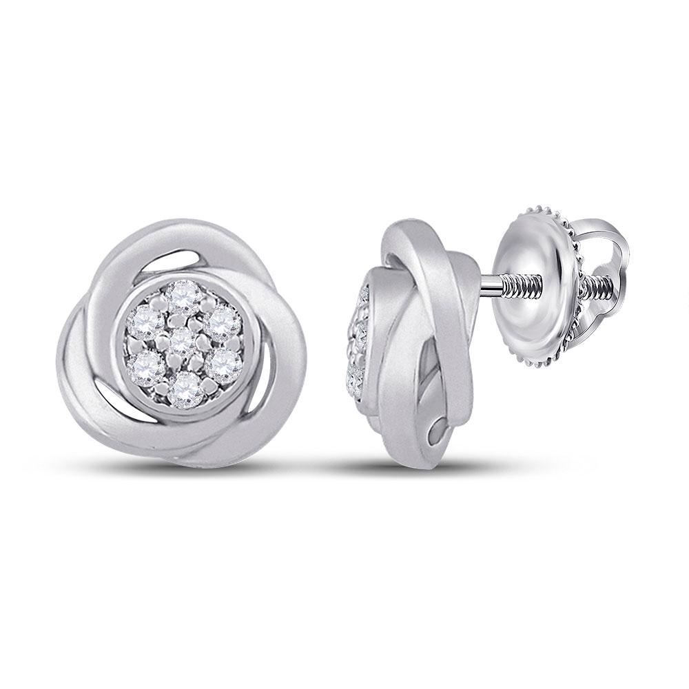 10kt White Gold Womens Round Diamond Cluster Earrings: 10kt White Gold Womens Round Diamond Cluster Earrings 1/10 Cttw Manufacturer's Ref. No.: 154030 Manufacturer's Suggested Retail Price: $ 760.00