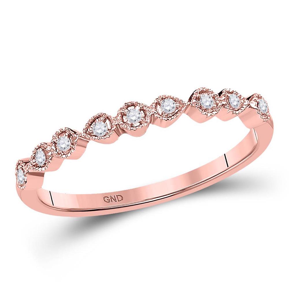 10kt Rose Gold Womens Round Diamond Stackable Band Ring: 10kt Rose Gold Womens Round Diamond Stackable Band Ring 1/20 Cttw Manufacturer's Ref. No.: 117849 Manufacturer's Suggested Retail Price: $ 590.00