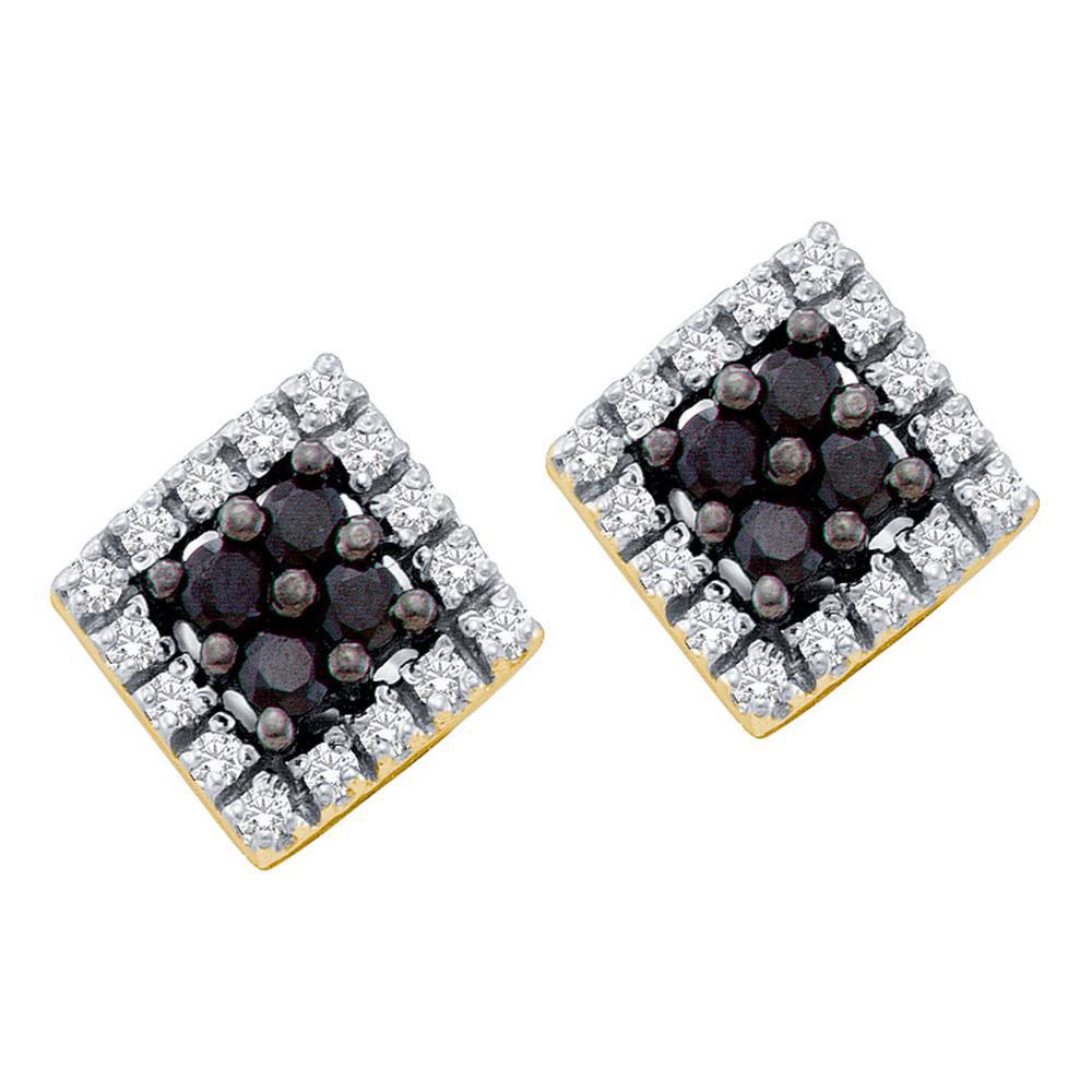 14kt Yellow Gold Womens Round Black Color Enhanced: 14kt Yellow Gold Womens Round Black Color Enhanced Diamond Square Earrings 1/3 Cttw Manufacturer's Ref. No.: 66721 Manufacturer's Suggested Retail Price: $ 820.00