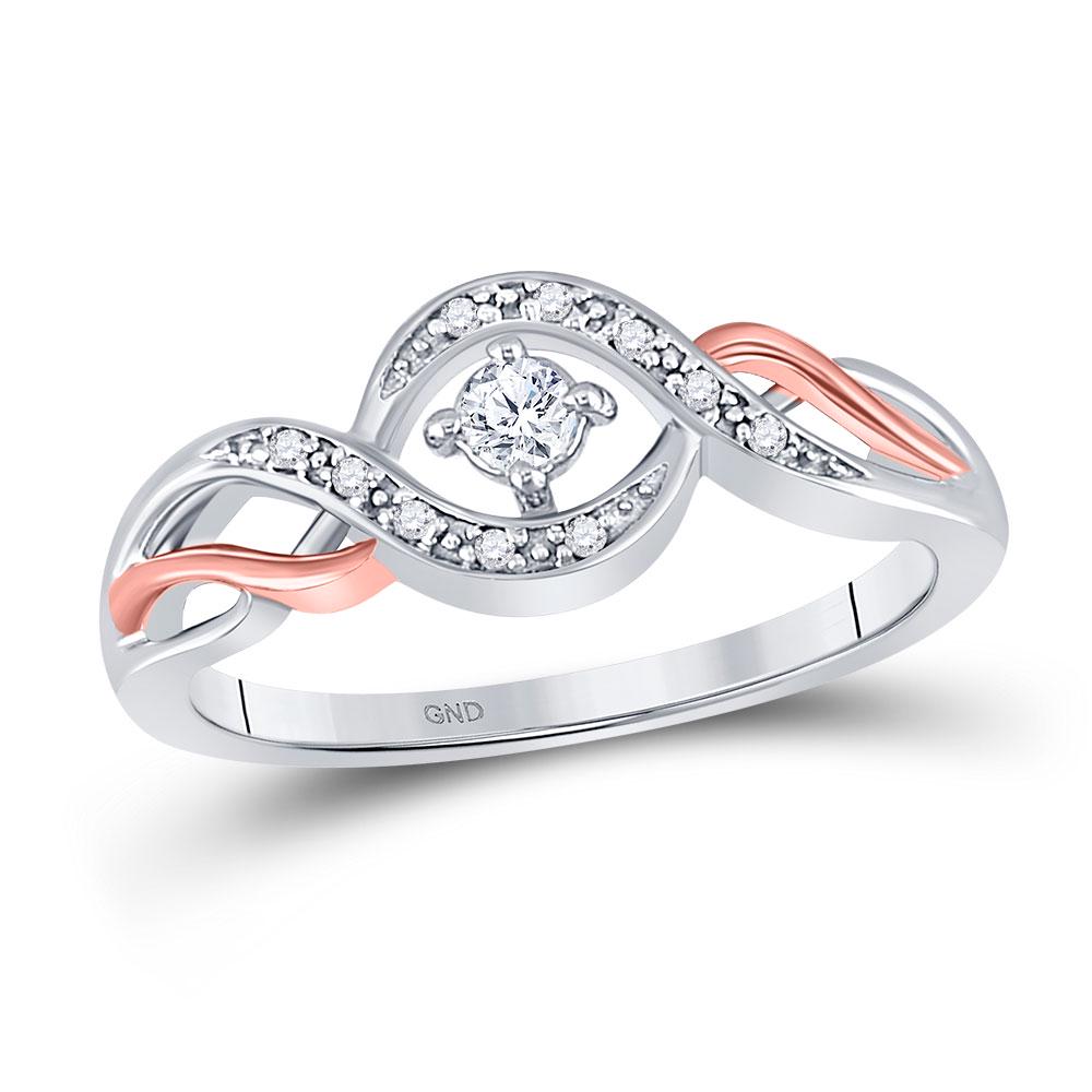10kt Two-tone Gold Womens Round Diamond Solitaire: 10kt Two-tone Gold Womens Round Diamond Solitaire Promise Ring 1/10 Cttw Manufacturer's Ref. No.: 90972 Manufacturer's Suggested Retail Price: $ 1000.00