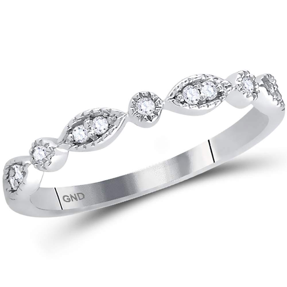 14kt White Gold Womens Round Diamond Classic Stackable: 14kt White Gold Womens Round Diamond Classic Stackable Band Ring 1/10 Cttw Manufacturer's Ref. No.: 118540 Manufacturer's Suggested Retail Price: $ 1060.00