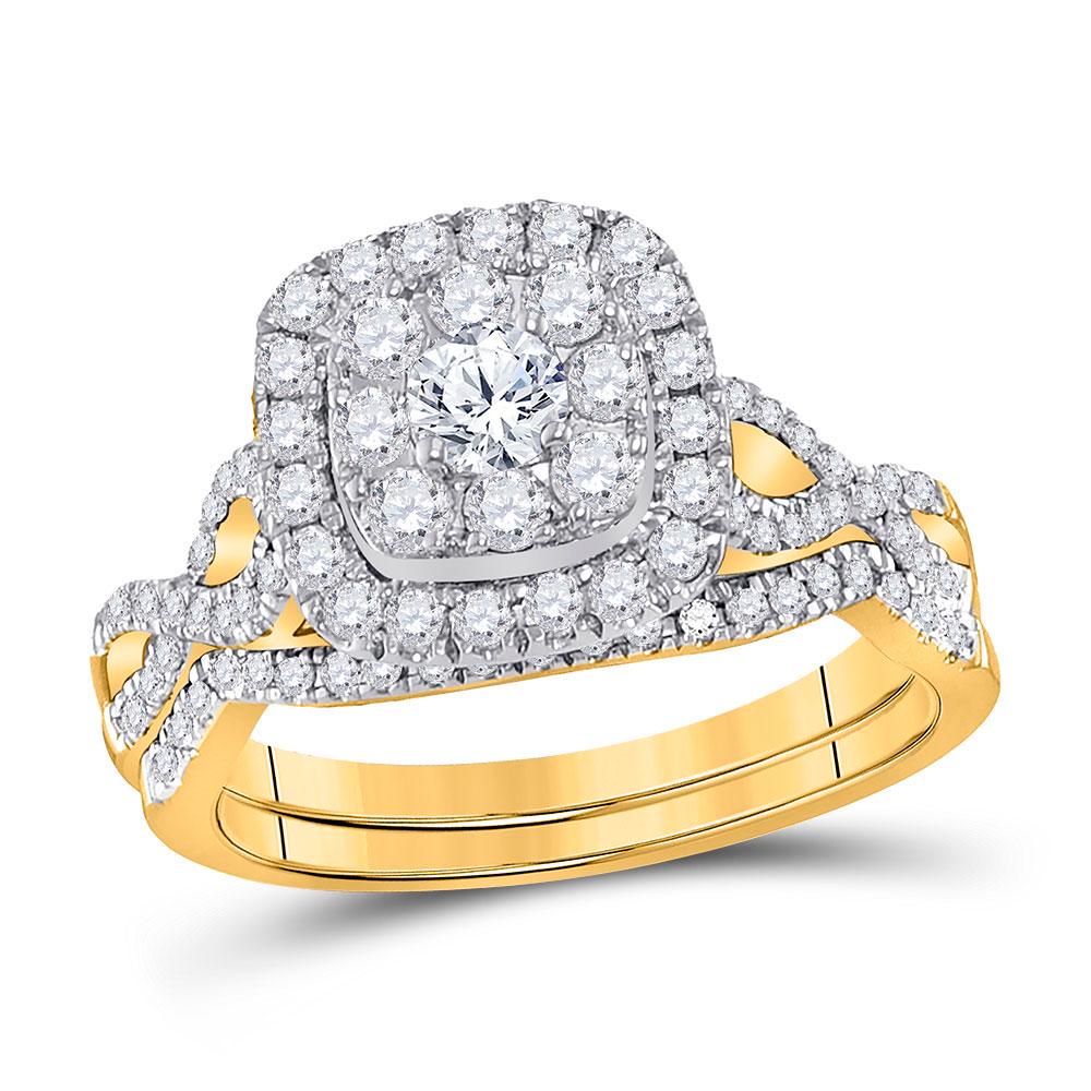 14kt Yellow Gold Round Diamond Bridal Wedding Ring Band: 14kt Yellow Gold Round Diamond Bridal Wedding Ring Band Set 1 Cttw Manufacturer's Ref. No.: 118474 Manufacturer's Suggested Retail Price: $ 5180.00
