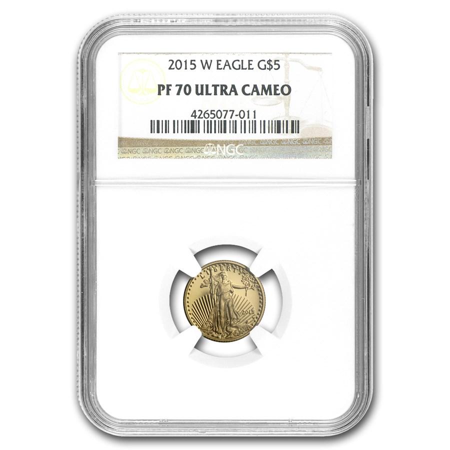 2015-W 1/10 oz Proof Gold American Eagle PF-70 NGC: 2015-W 1/10 oz Proof Gold American Eagle PF-70 NGC Your winning item will match the quality of the product shown. Dates will be according to listing, may or may not vary.