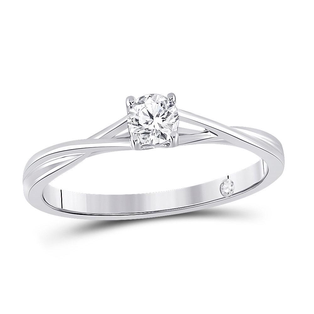 14kt White Gold Womens Round Diamond Solitaire Bridal: 14kt White Gold Womens Round Diamond Solitaire Bridal Wedding Engagement Ring 1/4 Cttw Manufacturer's Ref. No.: 149721 Manufacturer's Suggested Retail Price: $ 2060.00