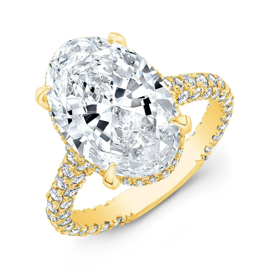 Natural 5.22 CTW Halo Oval Cut Diamond Engagement Ring