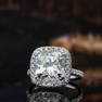 Natural 3.52 CTW Cushion Cut Diamond Halo Engagement