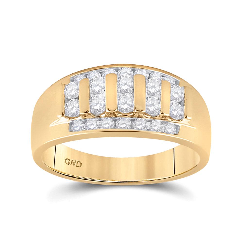 14kt Yellow Gold Mens Round Diamond Wedding Channel Set: 14kt Yellow Gold Mens Round Diamond Wedding Channel Set Band Ring 1 Cttw Manufacturer's Ref. No.: 114749 Manufacturer's Suggested Retail Price: $ 4500.00
