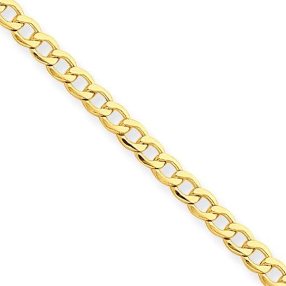 14k Gold 2.5 mm Semi-Solid Curb Link Chain Bracelet - 7: 14k Gold 2.5 mm Semi-Solid Curb Link Chain Bracelet - 7 in. Your winning item will match the quality of the product shown. Dates will be according to listing, may or may not vary.