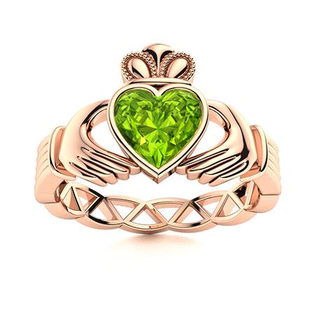 Natural 0.88 CTW Peridot Solitaire Ring 18K Rose Gold: Natural 0.88 CTW Peridot Solitaire Ring 18K Rose Gold Manufacturer's Suggested Retail Price: $2820.00 Center Stone: 1 Peridot @ 0.88 ctw Center Stone Color: Green Center Stone Clarity: AAAA Center Sto