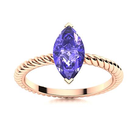 Natural 0.15 CTW Tanzanite Solitaire Ring 14K Rose Gold: Natural 0.15 CTW Tanzanite Solitaire Ring 14K Rose Gold Manufacturer's Suggested Retail Price: $1110.00 Center Stone: 1 Tanzanite @ 0.15 ctw Center Stone Color: Royal Blue Center Stone Clarity: AAAA C