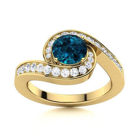 Natural 1.10 CTW Topaz & Diamond Engagement Ring 18K: Natural 1.10 CTW Topaz & Diamond Engagement Ring 18K Yellow Gold Manufacturer's Suggested Retail Price: $2820.00 Center Stone: 1 Topaz @ 0.72 ctw Center Stone Color: London Blue Center Stone Clarity: 
