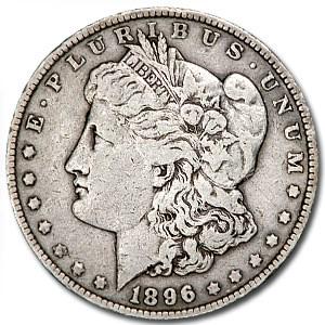 1896 Morgan Dollar VG/VF: One piece 1896 Morgan Dollar VG/VF George T. Morgan, at the time the assistant engraver to William Barber of the U.S. Mint, created a new design for the U.S. Silver dollars to be put into production i