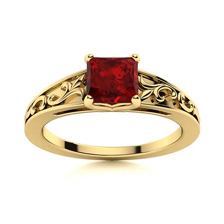 Natural 1.10 CTW Garnet Solitaire Ring 18K Yellow Gold: Natural 1.10 CTW Garnet Solitaire Ring 18K Yellow Gold Manufacturer's Suggested Retail Price: $2010.00 Center Stone: 1 Garnet @ 1.1 ctw Center Stone Color: Red Center Stone Clarity: AAAA Center Stone 