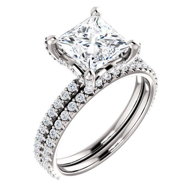 Natural 2.72 CTW Under-Halo Princess Cut Diamond Ring: Natural 2.72 CTW Under-Halo Princess Cut Diamond Ring 18KT White Gold Manufacturer's Suggested Retail Price: $ 41200.00 Center Stone Type: Diamond Center Stone QTY: 1 Center Stone CTW: 1.72 Center Sto