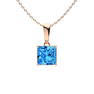 0.9 ctw Sky blue Topaz Necklace 14K Rose Gold