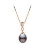 Tahitian Drop-Shape Pearl and Diamond Infinity Pendant