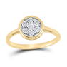 Diamond Flower Cluster Ring 1/20 Cttw Yellow-tone