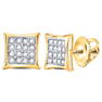 Diamond Square Kite Earrings 1/10 Cttw Yellow-tone