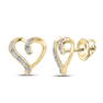 Diamond Heart Earrings .02 Cttw Yellow-tone Sterling