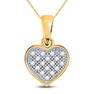 Diamond Simple Heart Cluster Pendant 1/20 Cttw 10kt