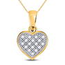 Diamond Simple Heart Cluster Pendant 1/20 Cttw 10kt