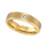 Yellow-tone Tungsten Carbide Mens Diamond Band Ring .01