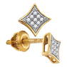 Diamond Square Kite Earrings 1/20 Cttw Yellow-tone