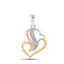 Diamond Heart Pendant 1/20 Cttw Tri-Tone Sterling