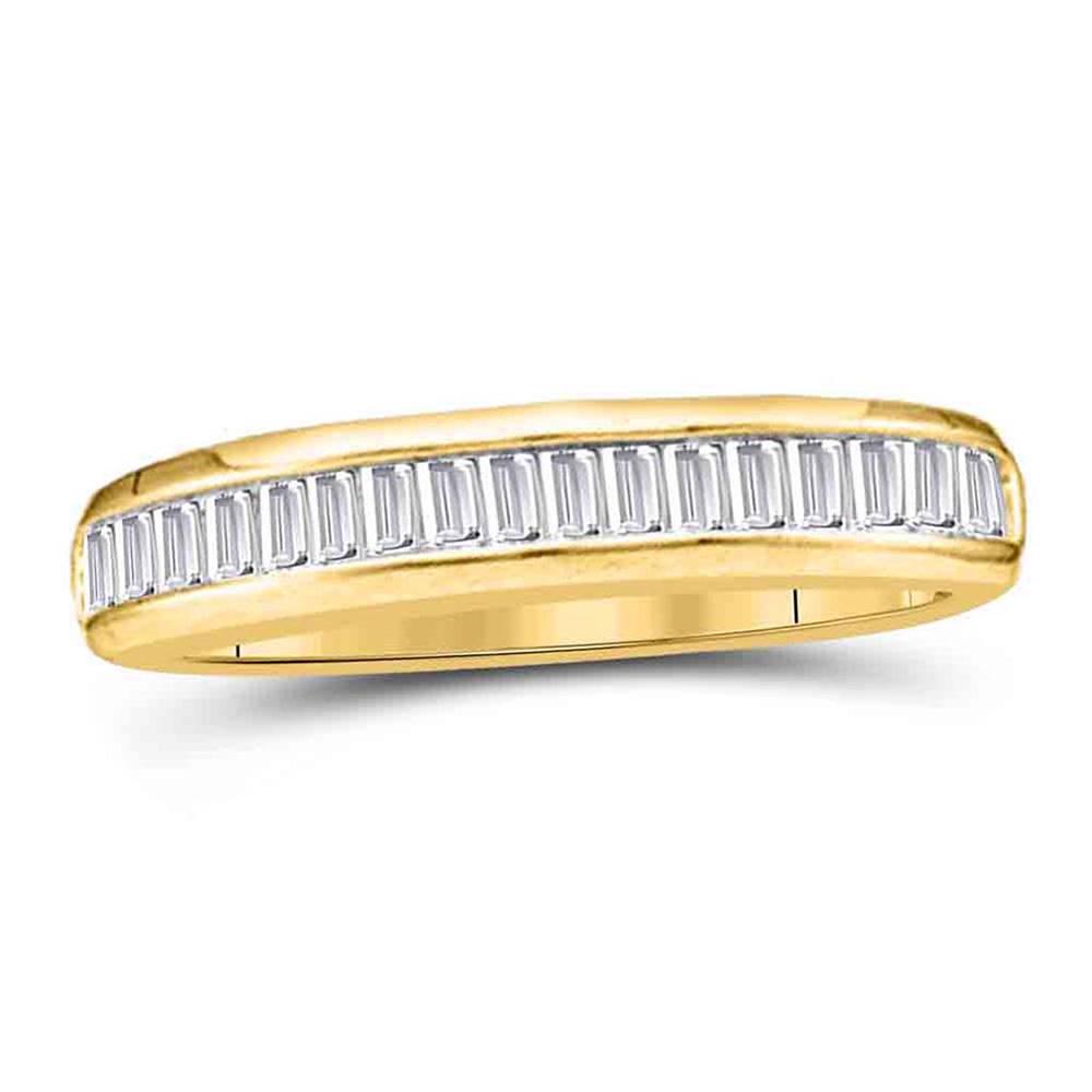 Baguette Diamond Wedding Anniversary Band 1/6 Cttw 10kt: 10kt Yellow Gold Womens Baguette Diamond Wedding Anniversary Band 1/6 Cttw SKU: GD7615