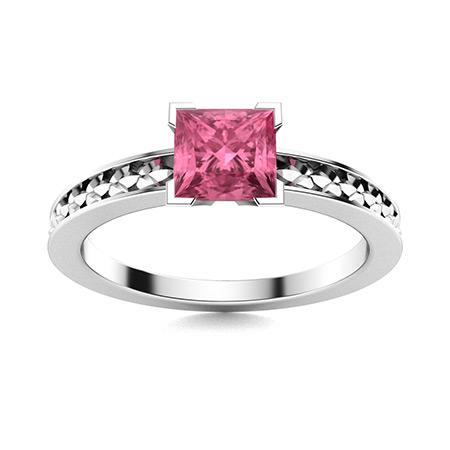 Natural 0.79 CTW Pink Sapphire Solitaire Ring 18K White: Natural 0.79 CTW Pink Sapphire Solitaire Ring 18K White Gold Manufacturer's Suggested Retail Price: $2850.00 Center Stone: 1 Sapphire @ 0.79 ctw Center Stone Color: Pink Center Stone Clarity: AAAA Cen