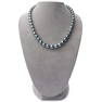 Dark Silver and Green Round Tahitian Pearl Necklace,
