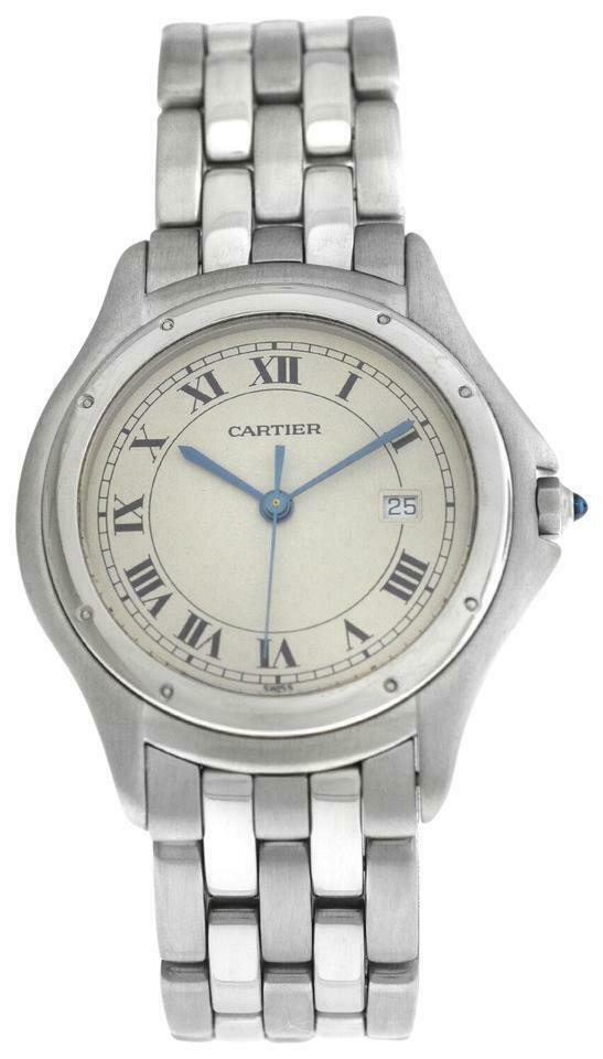 Unisex 33MM Cartier Panthere Cougar 987904 Quartz Steel: Unisex 33MM Cartier Panthere Cougar 987904 Quartz Steel Date Watch Condition: Pre-owned : An item that has been used previously. The item may have some signs of cosmetic wear, but is fully operational