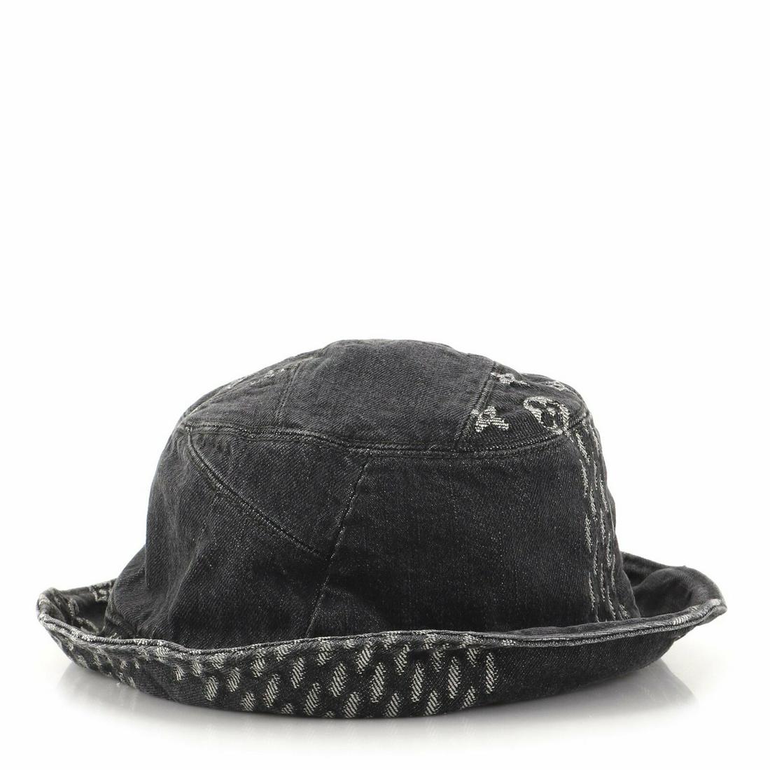 Louis Vuitton Nigo Sun Hat Limited Edition Giant Damier: Louis Vuitton Nigo Sun Hat Limited Edition Giant Damier and Monogram Denim XXL Condition: Pre-owned: An item that has been used or worn previously. See the Consignor’s listing for full details and d