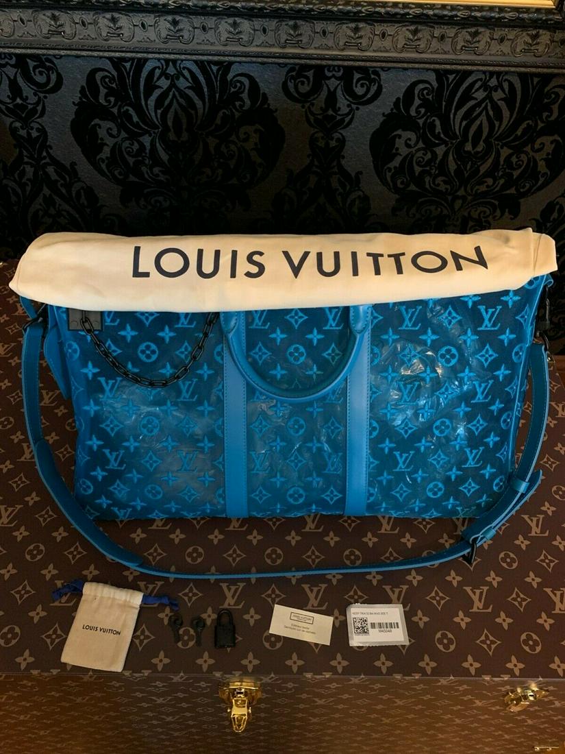 NWT Triangle Louis Vuitton KEEPALL TRIANGLE BANDOULIeRE: NWT Triangle Louis Vuitton KEEPALL TRIANGLE BANDOULIeRE 50 Turquoise Virgil New with tags: A brand-new, unused, and unworn item (including handmade items) in the original packaging (such as the origin