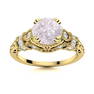 Natural 1.55 CTW Rose Quartz & Diamond Engagement Ring