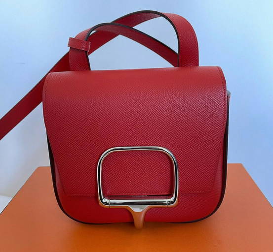 Replica Hermes Kelly Pochette Bag In Red Epsom Leather