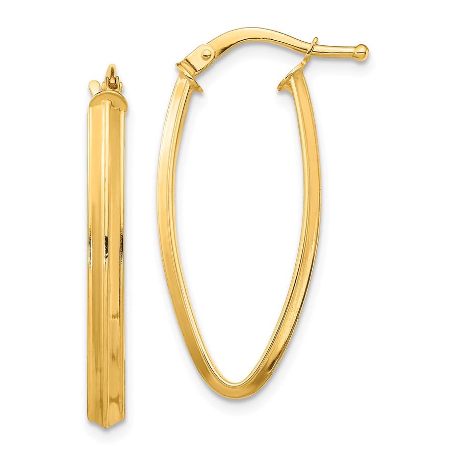 14k Yellow Gold Small Oval Hoop Earrings - 2x2 mm: 14k Yellow Gold Small Oval Hoop Earrings - 2x2 mm SKU: RBJ184634 Metal: Gold Purity: 14K Finish: Polished Length Of Item: 28.77 mm Earring Closure: Wire & Clutch Earring Type: Hoop